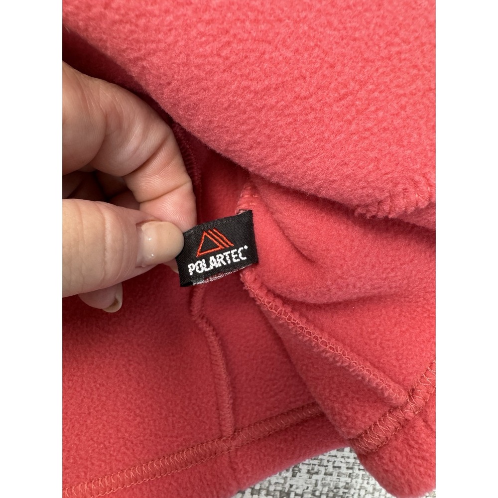 LL Bean Polartec Fleece Sweater Vest Collarless Full Zip Pink Women's Size 1X - Picture 7 of 11